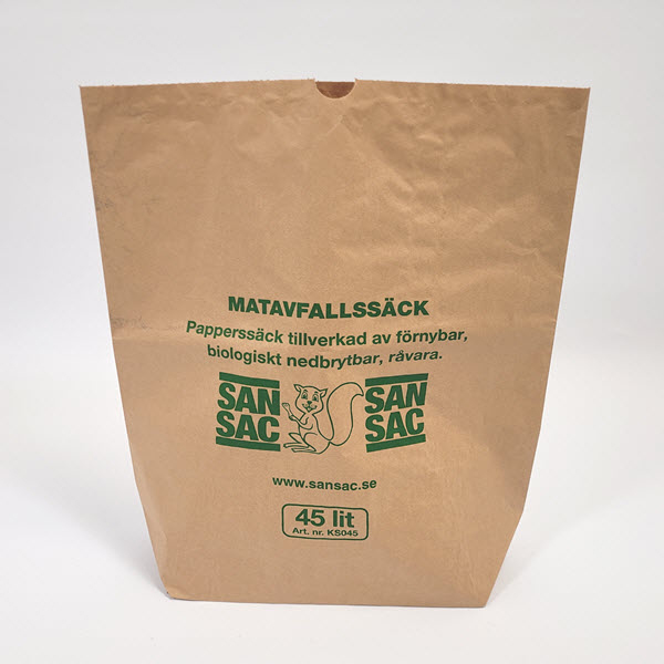 PÅSE F KOMPOST PAPPER 2-BLADIG 45L