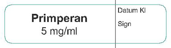 ETIKETT PRIMPERAN 5MG/ML