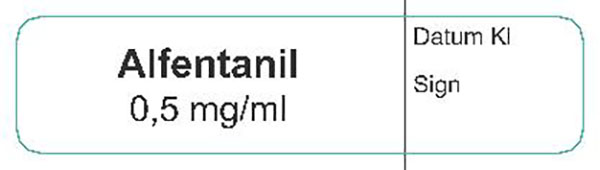 ETIKETT ALFENTANIL 0,5MG/ML