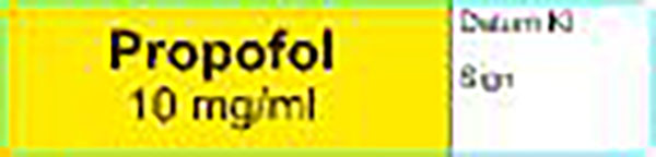 ETIKETT PROPOFOL 10MG/ML