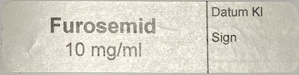 ETIKETT FUROSEMID 10MG/ML