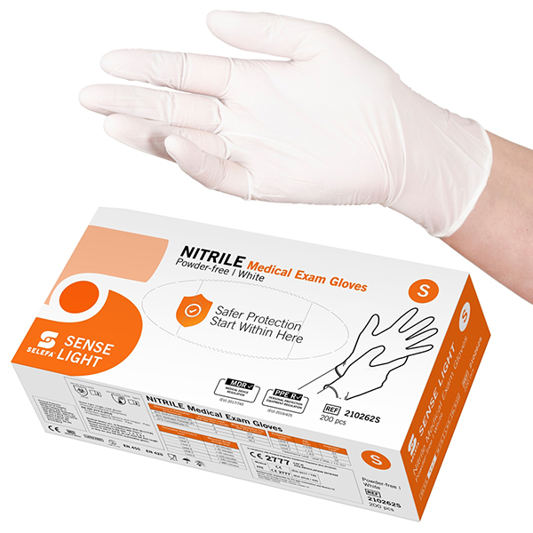 UNDERSÖKN HANDSKE NITRIL VIT S