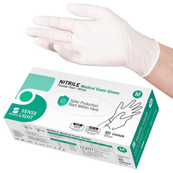 UNDERSÖKN HANDSKE NITRIL VIT M