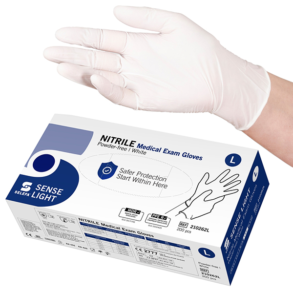 UNDERSÖKN HANDSKE NITRIL VIT L