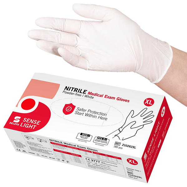 UNDERSÖKN HANDSKE NITRIL VIT XL